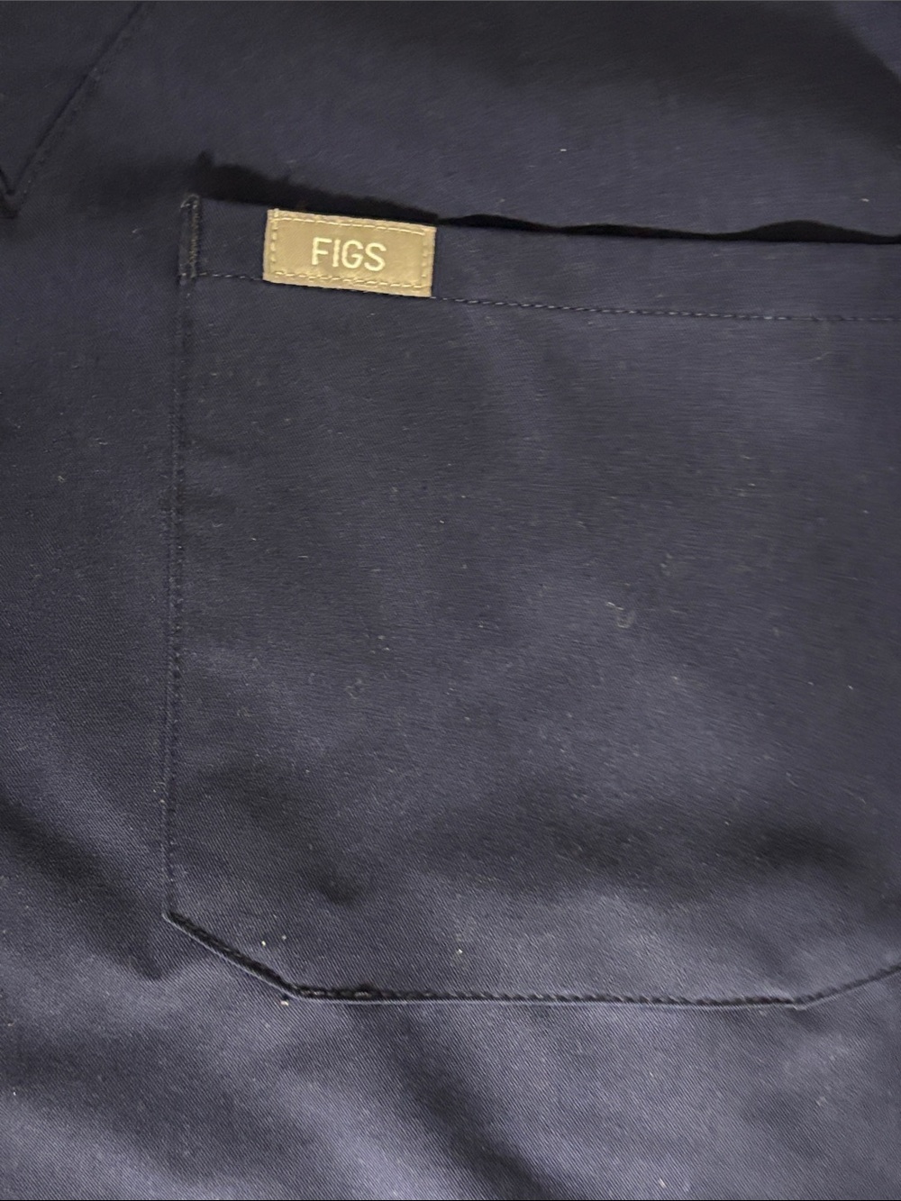 Figs V-Neck Scrub Top in Navy Blue - Picture 4 of 8